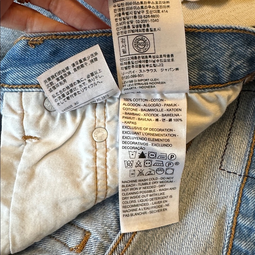 Levi’s 501 Jean Cutoff Shorts 100% Cotton Blue, Size 32 - Picture 12 of 14